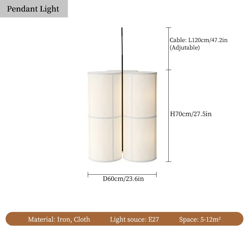 Lustre — À LED en tissu design wabi sabi pour décoration intérieure