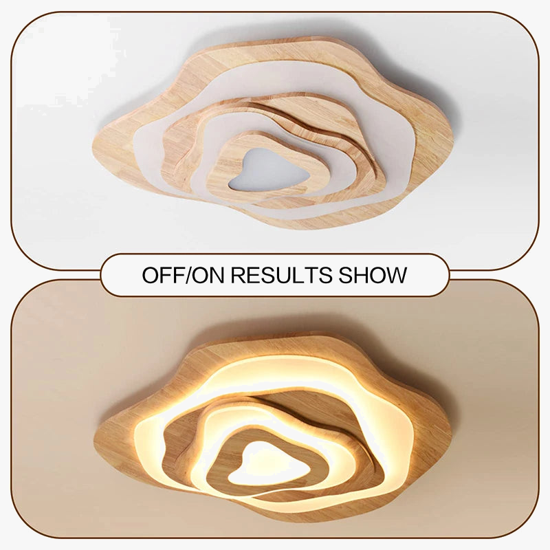 Lustre — LED moderne en bois pour chalet loft intelligent