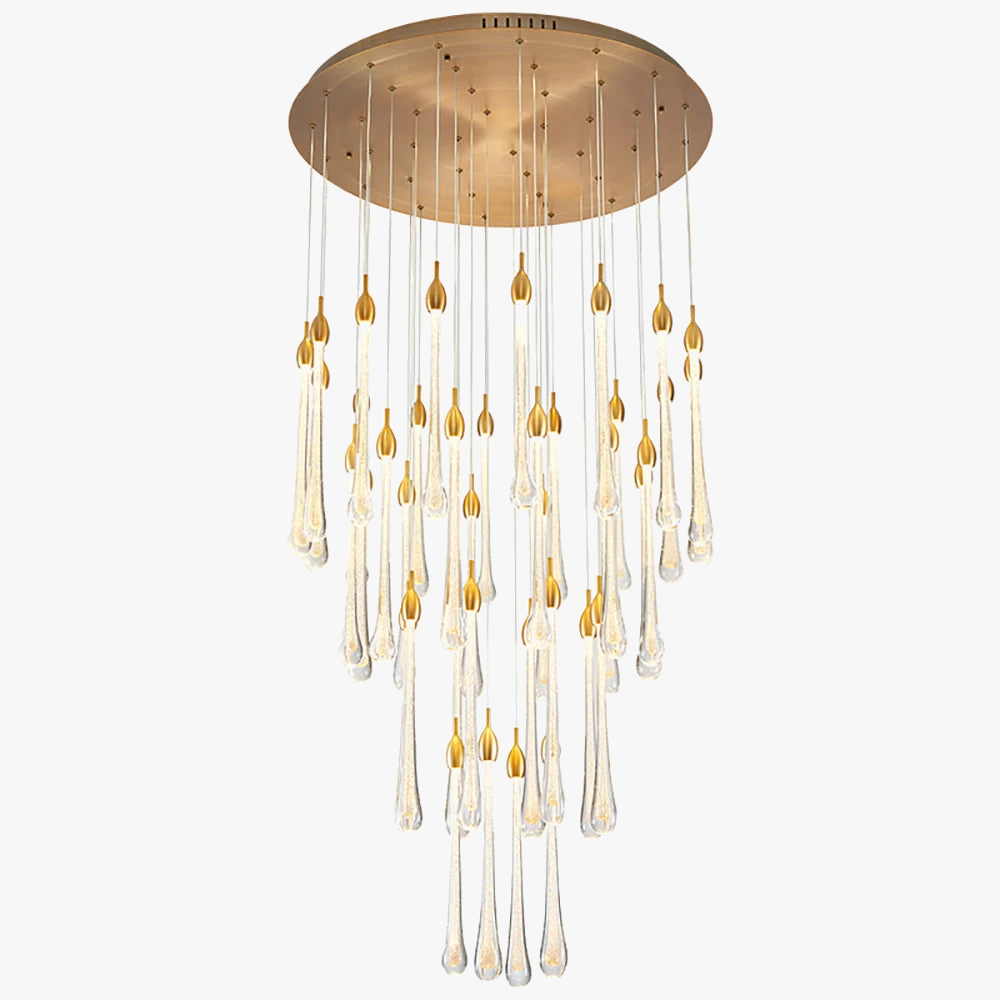 Lustre — LED moderne en cristal pour grand escalier