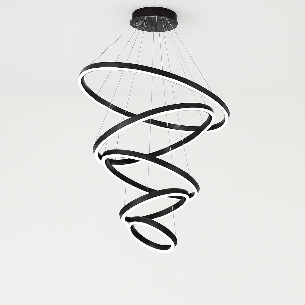 Lustre — Moderne à anneaux ronds en LED pour décoration intérieure