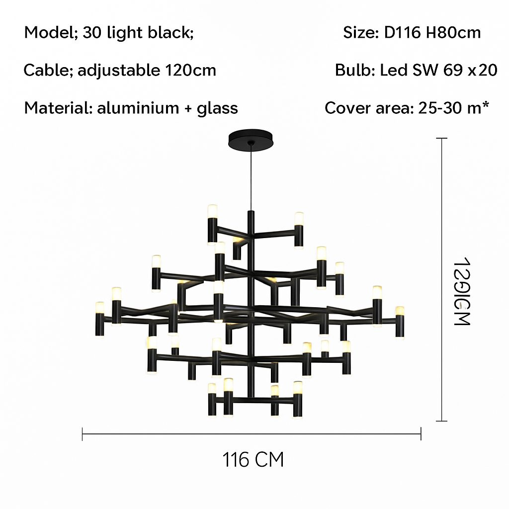 Lustre — Moderne de luxe en métal éclairage suspendu réglable