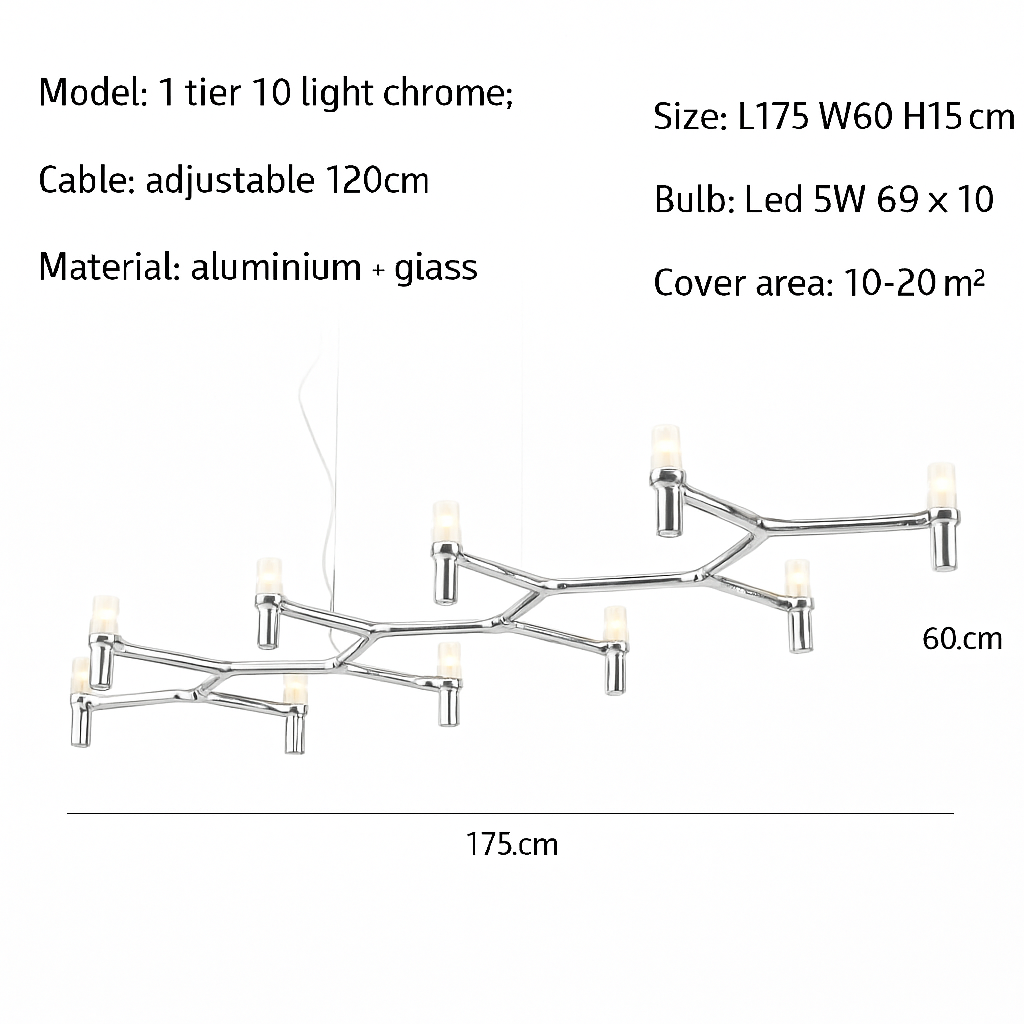 Lustre — Moderne de luxe en métal éclairage suspendu réglable
