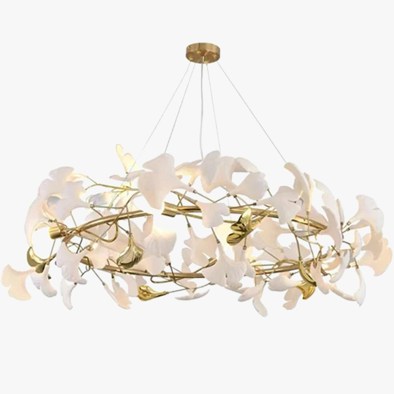 Lustre — Moderne en céramique avec pétales de LED