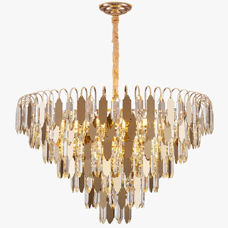 Lustre — Moderne en cristal doré à LED design élégant pour intérieur
