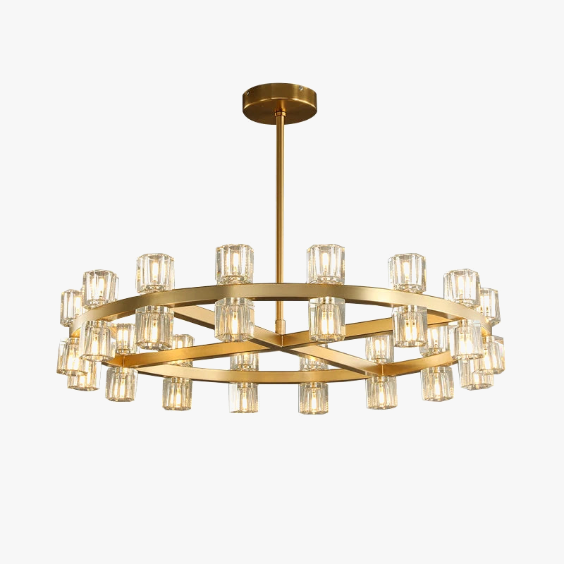 Lustre — Moderne en cuivre LED avec cristaux pour hôtel et foyer