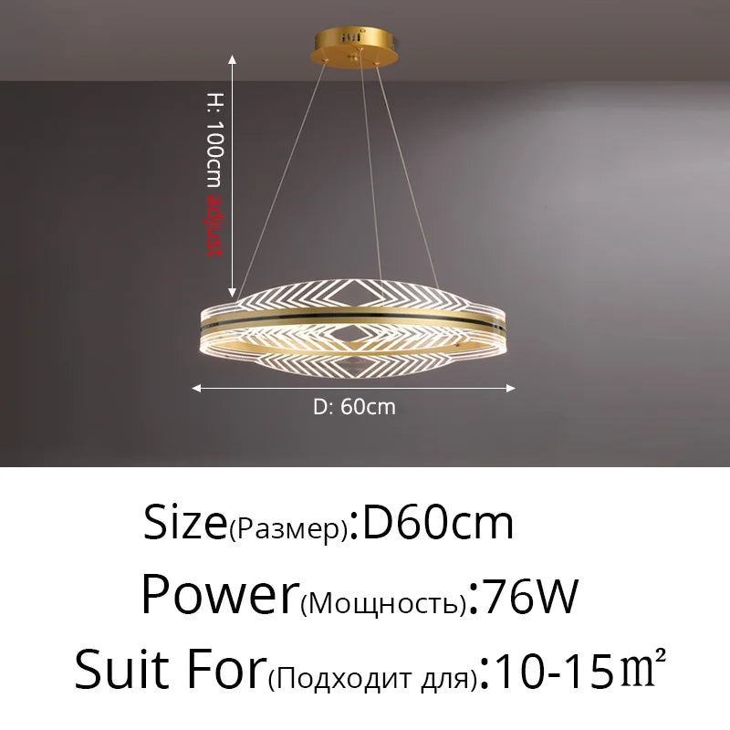 Lustre — Moderne suspendu en or design nordique éclairage intérieur