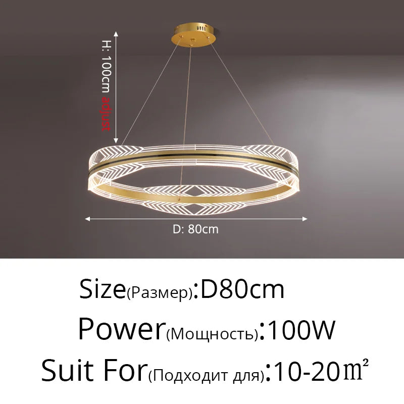 Lustre — Moderne suspendu en or design nordique éclairage intérieur