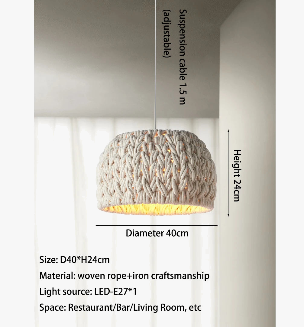 Lustre Naturel Jules Brume en Corde