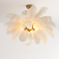 lustre nordique en plumes d'autruche naturelles suspendu