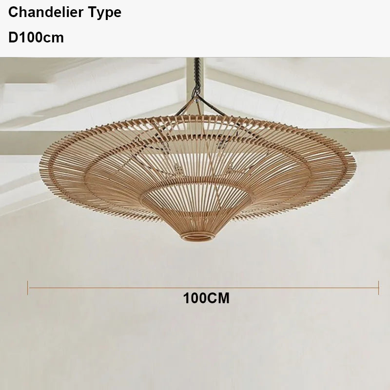 Lustre — Nordique en rotin parapluie moderne