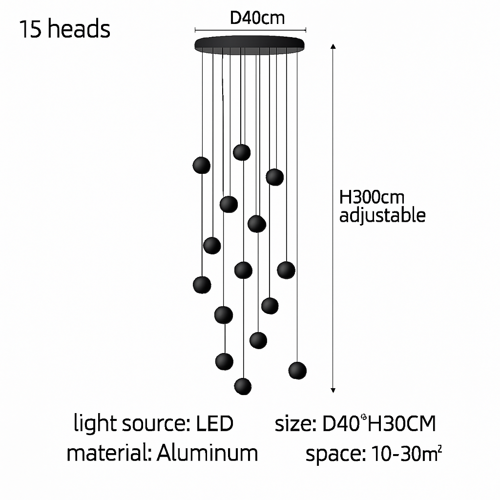 Lustre — Orb design circulaire décoratif pour penthouse