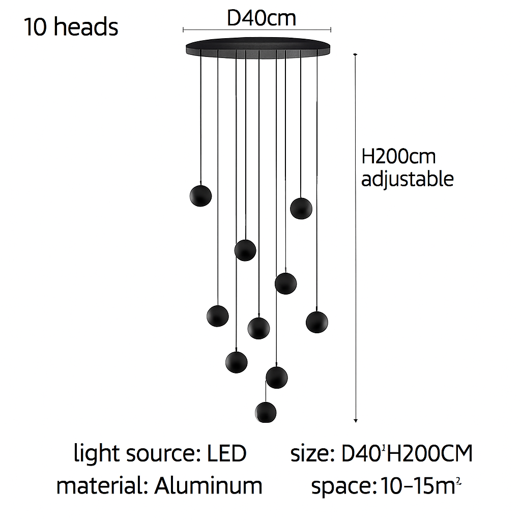 Lustre — Orb design circulaire décoratif pour penthouse