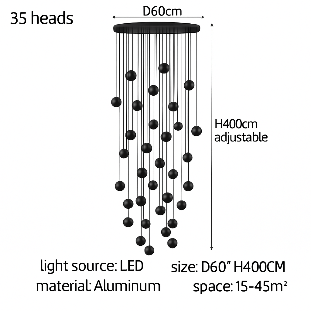 Lustre — Orb design circulaire décoratif pour penthouse