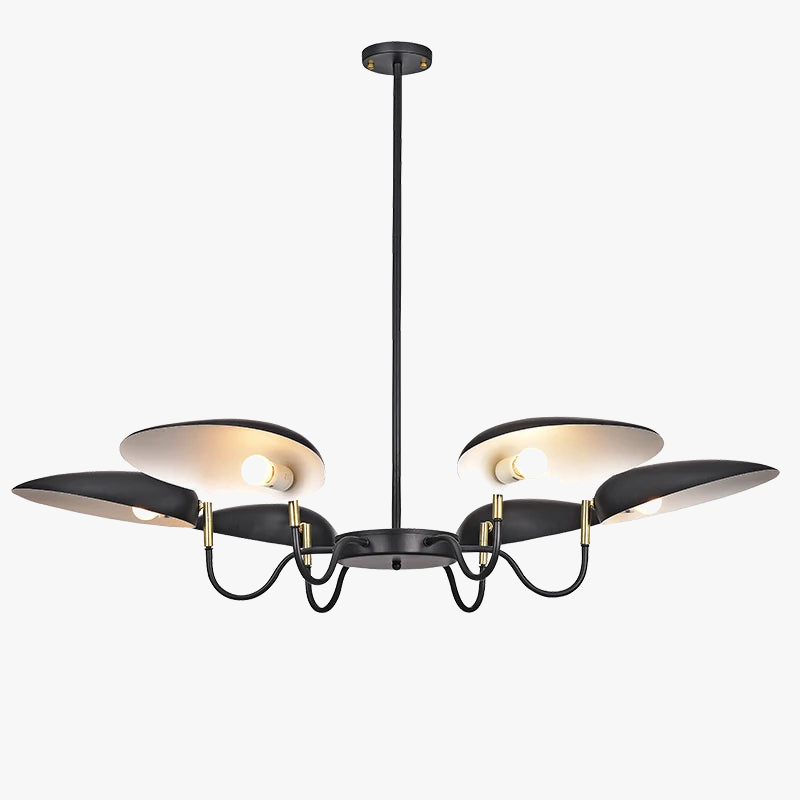 Lustre — Postmoderne nordique à 6 têtes design contemporain pour intérieur