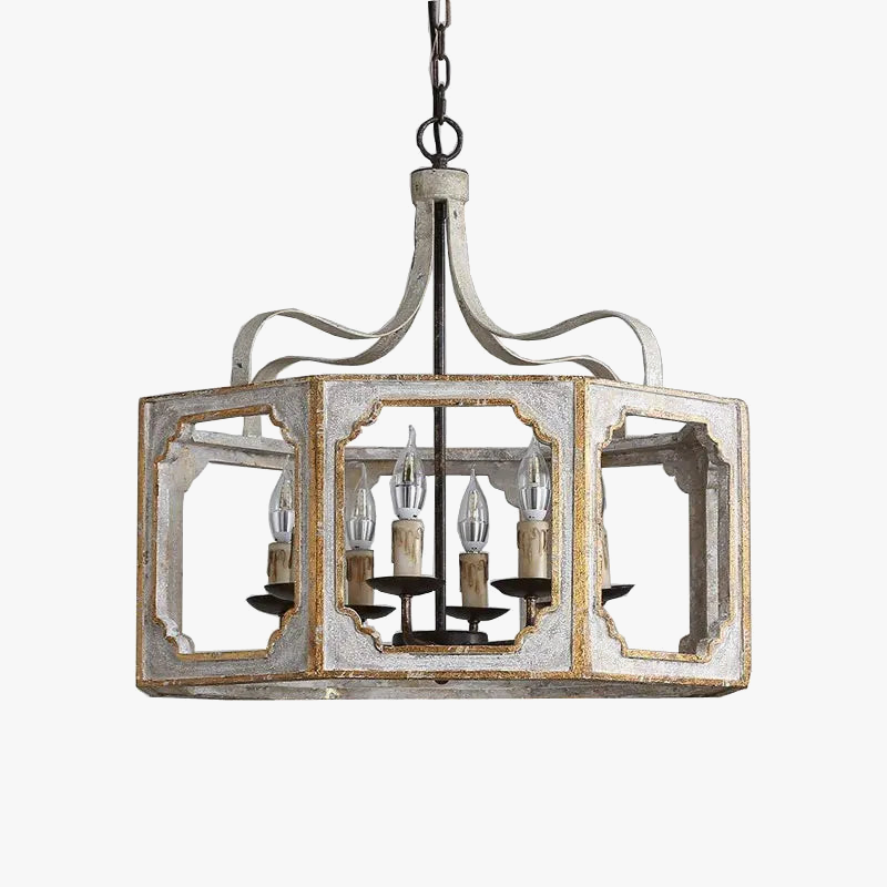 Lustre — Rétro américain en bois massif pour villa vintage