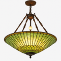 Lustre rétro américain en vitrail style tiffany Astrid Versant en Verre - Reflets Délicats & Élégance Visuelle