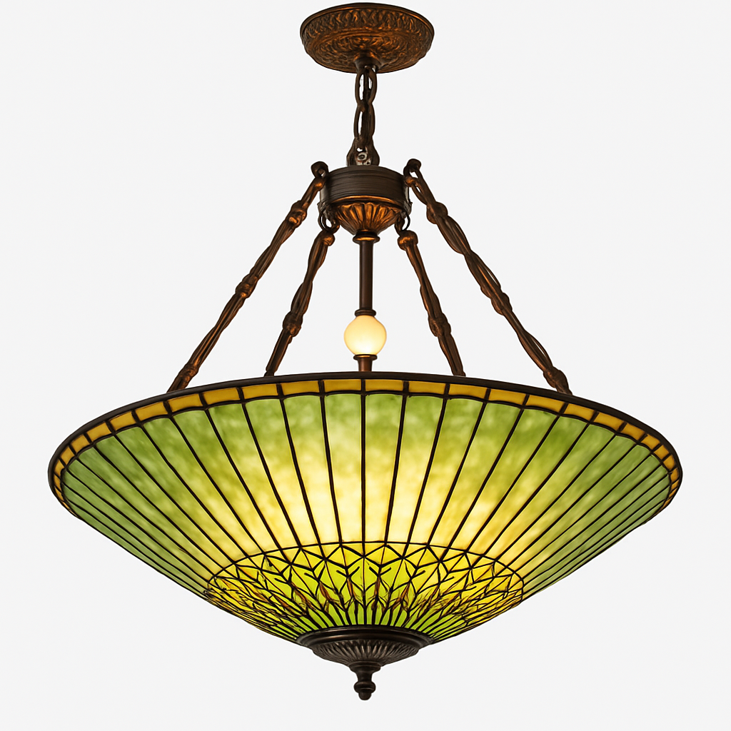 Lustre rétro américain en vitrail style tiffany Astrid Versant en Verre - Reflets Délicats & Élégance Visuelle