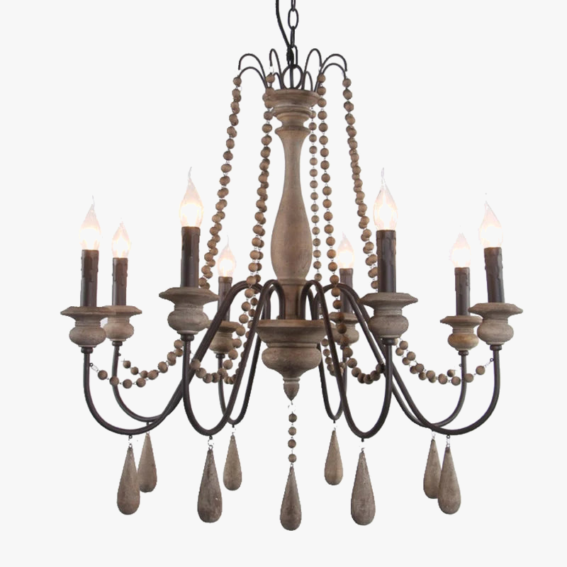 Lustre — Rétro en bois massif pour décoration intérieure élégante