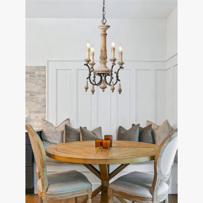 Lustre — Rétro en bois pour décoration intérieure élégante et raffinée