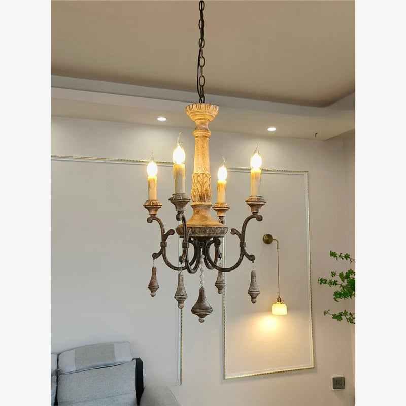 Lustre — Rétro en bois pour décoration intérieure élégante et raffinée