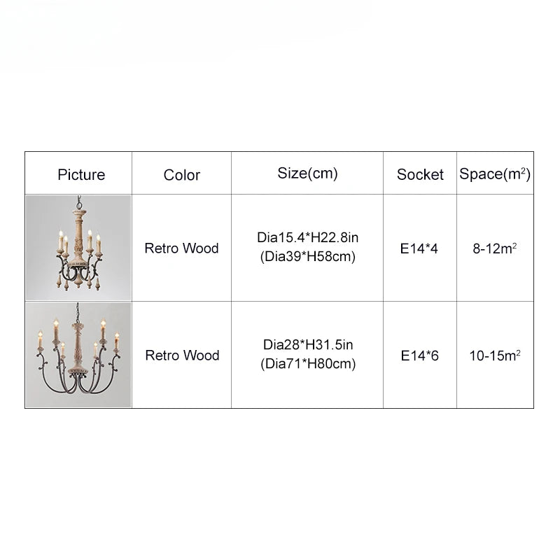 Lustre — Rétro en bois pour décoration intérieure élégante et raffinée
