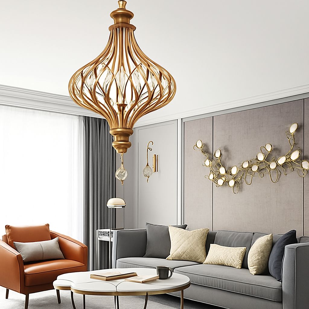 Lustre — Rétro français en cristal style vintage pour villa
