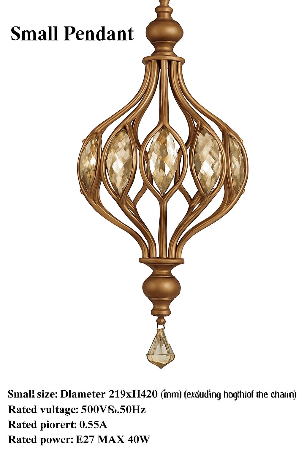Lustre — Rétro français en cristal style vintage pour villa