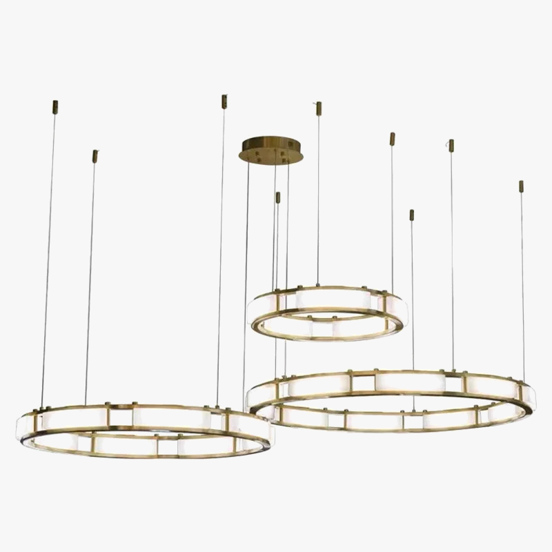 Lustre — Rond en marbre LED post-moderne à intensité réglable