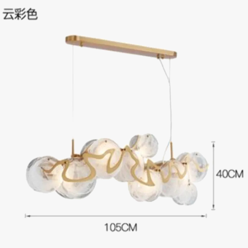 Lustre — Rond en verre et fer pour éclairage intérieur