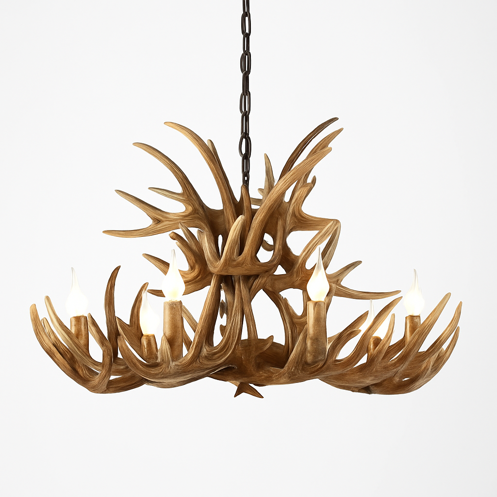Lustre — Rustique en bois de cerf pour décoration industrielle