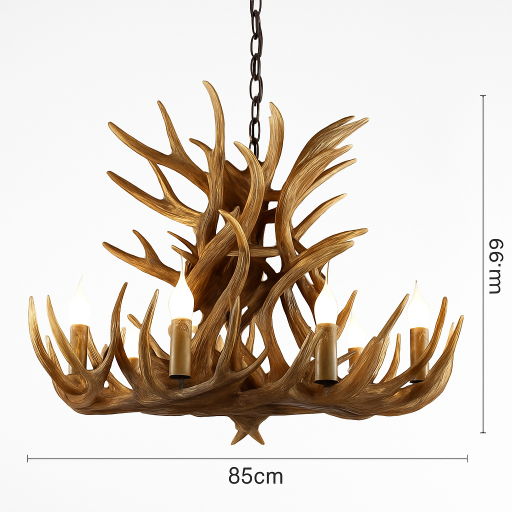 Lustre — Rustique en bois de cerf pour décoration industrielle