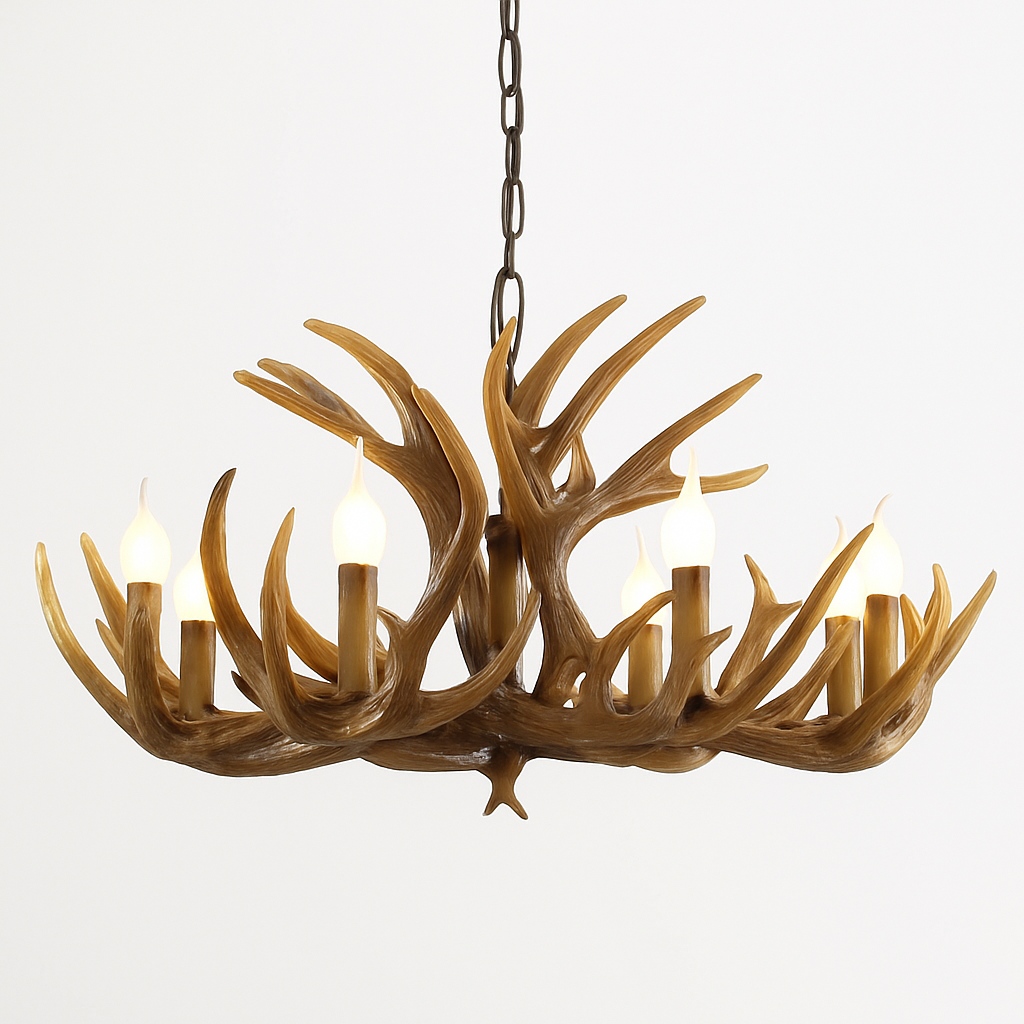 Lustre — Rustique en bois de cerf pour décoration industrielle