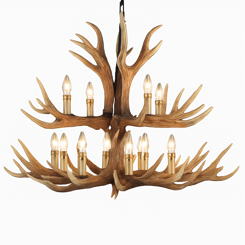 Lustre — Rustique en bois de cerf pour décoration industrielle