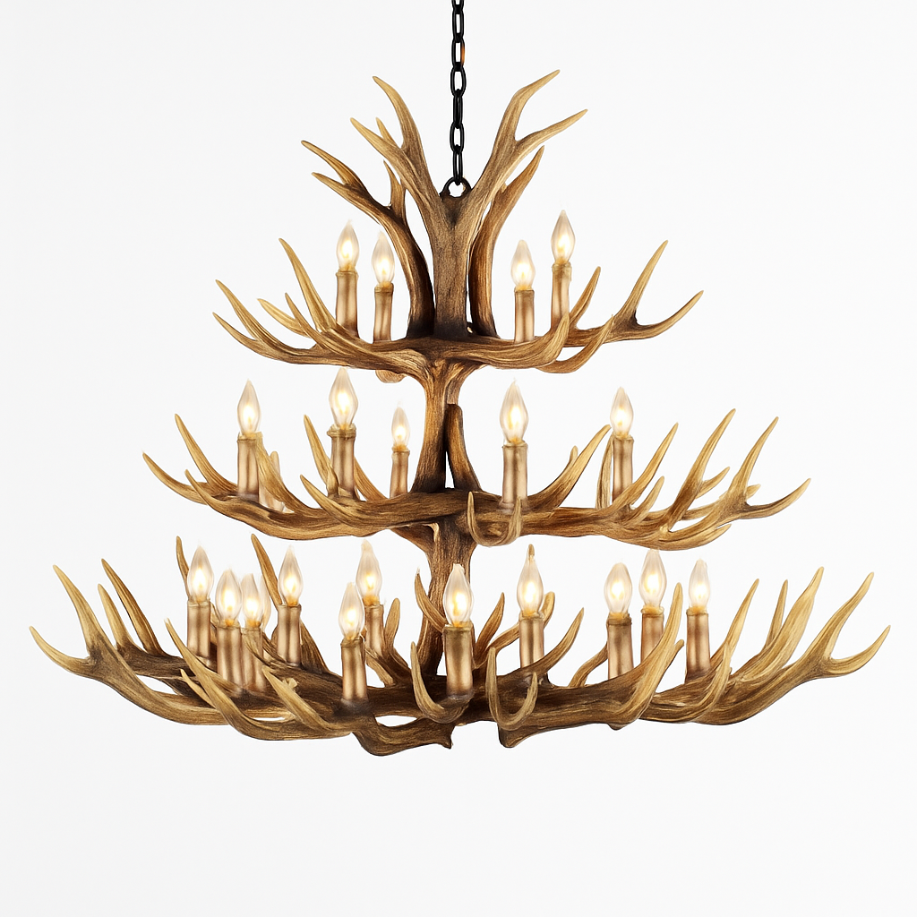 Lustre — Rustique en bois de cerf pour décoration industrielle