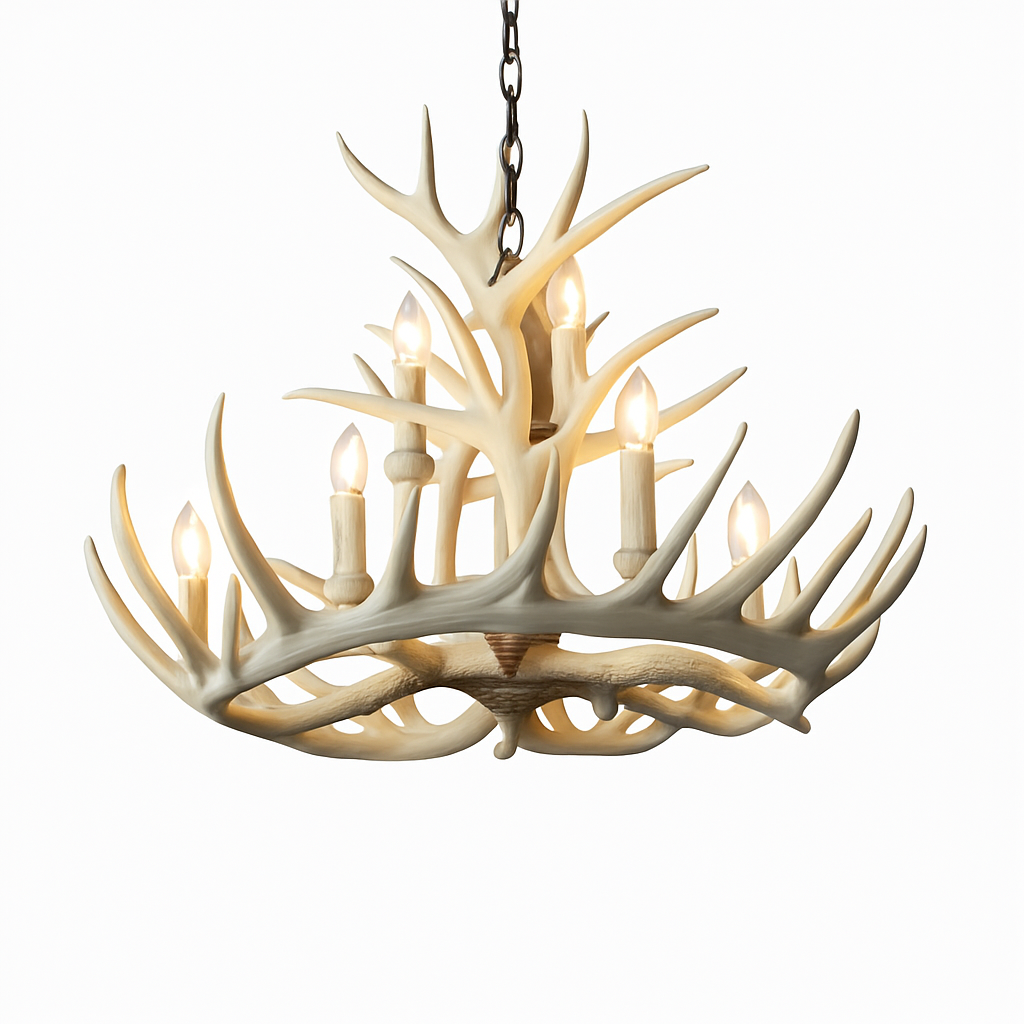 Lustre — Rustique en bois de cerf pour décoration industrielle