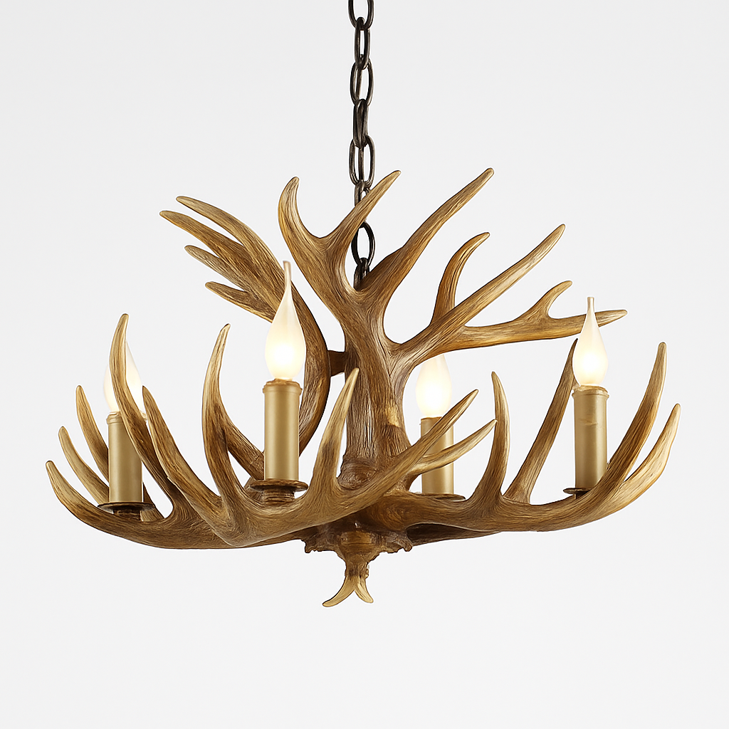Lustre — Rustique en bois de cerf pour décoration industrielle