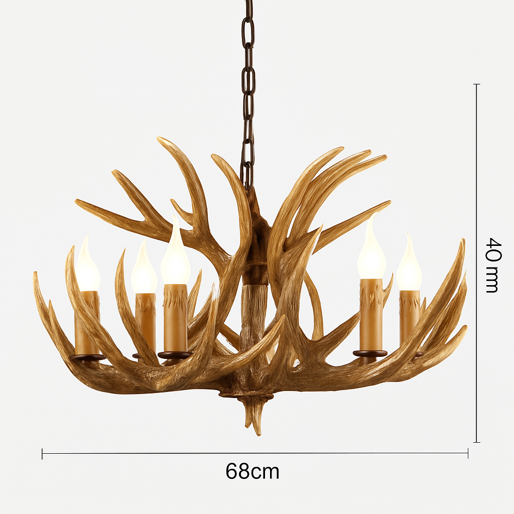 Lustre — Rustique en bois de cerf pour décoration industrielle