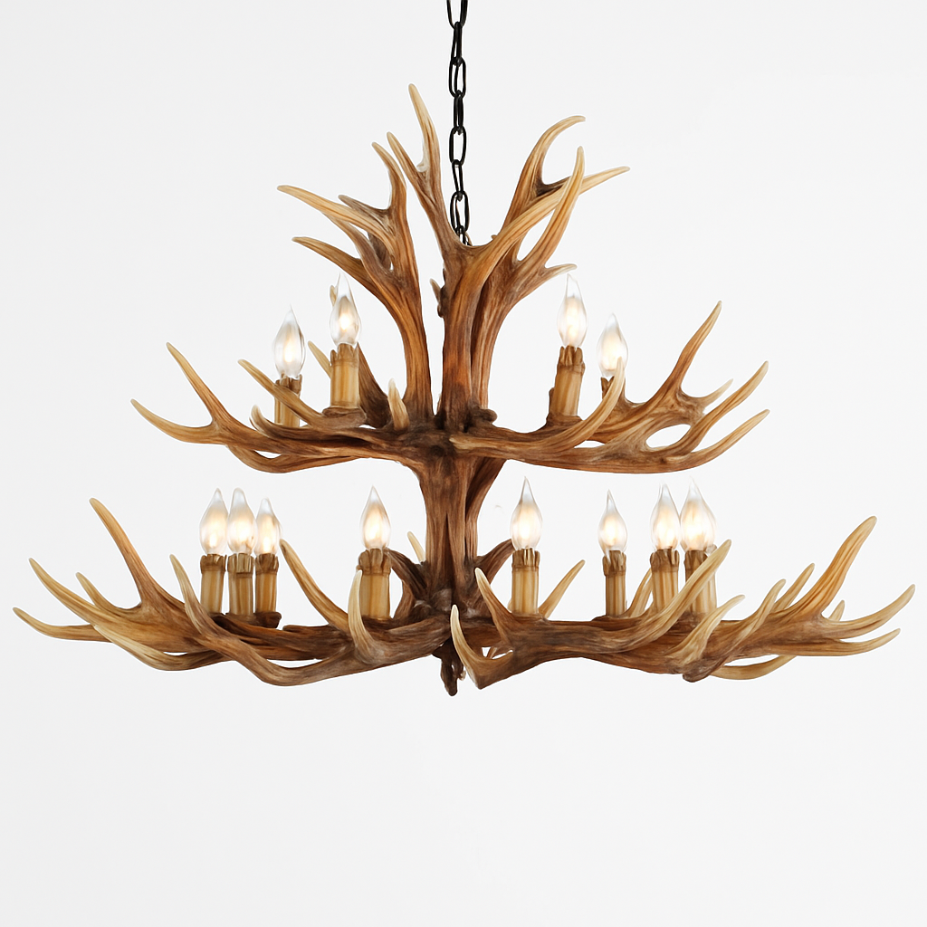 Lustre — Rustique en bois de cerf pour décoration industrielle