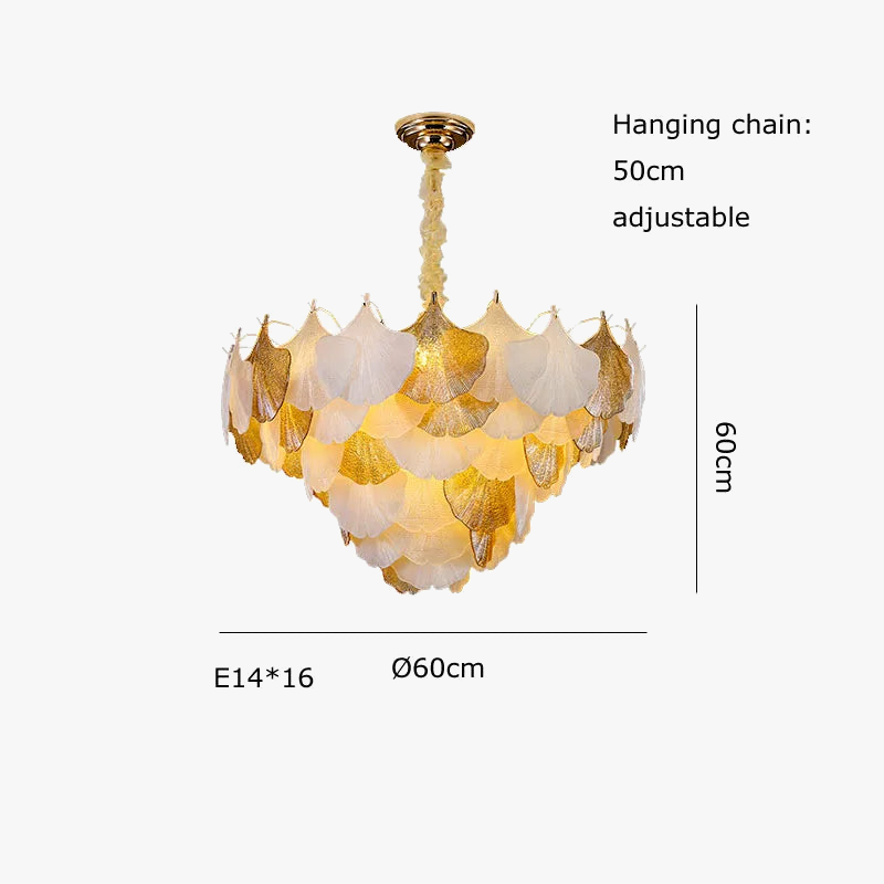 Lustre — Suspendu LED art déco ginkgo dimmable pour un éclairage élégant