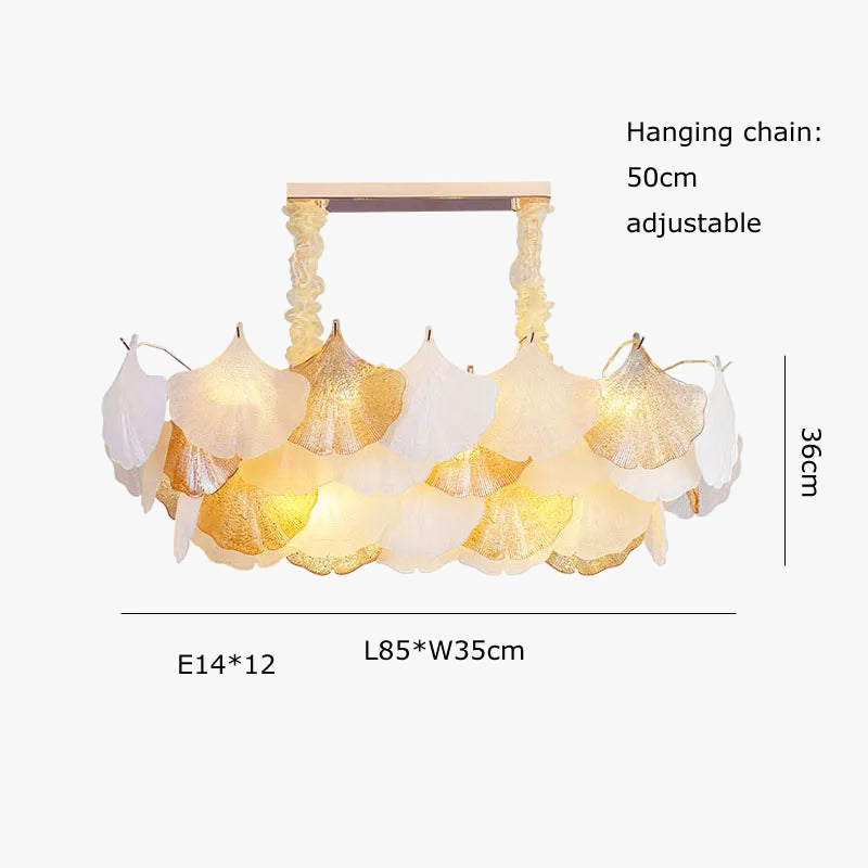 Lustre — Suspendu LED art déco ginkgo dimmable pour un éclairage élégant