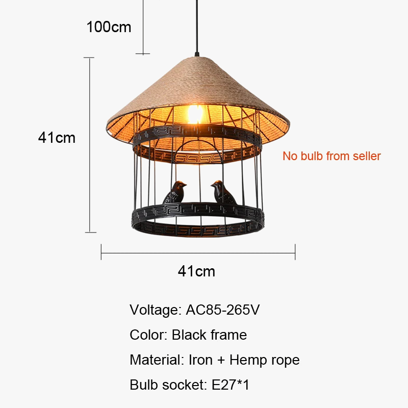 Lustre Industriel Émile Brume en Corde Tressée