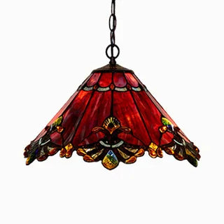 Lustre tiffany vitrail style méditerranéen pour intérieur élégant Héloïse Alizé en Verre - Reflets Délicats & Élégance Visuelle