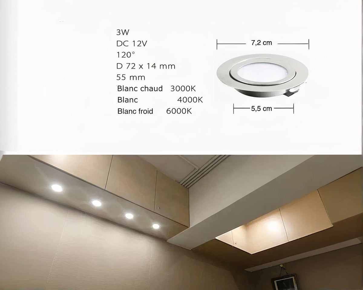 Mini spot encastrable salle de bain en lot