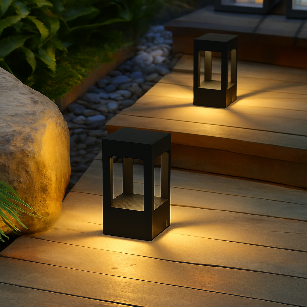 Moderne en aluminium noir extérieur jardin décoration pelouse lampe Villa cour tourisme paysage domaine Rural Led pilier lumières