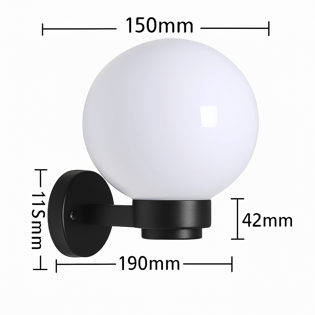 Applique murale — Moderne LED Globe Applique 15W Extérieur Étanche Jardin Appliques Murales Balcon Cour Ailse Escalier Extérieur Applique Murale