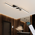 Plafonnier — Moderne LED Ligne Plafonnier moderne Salon Salle À Manger Chambre Principale Étude Luminaire Or Noir Plafonniers Éclairage