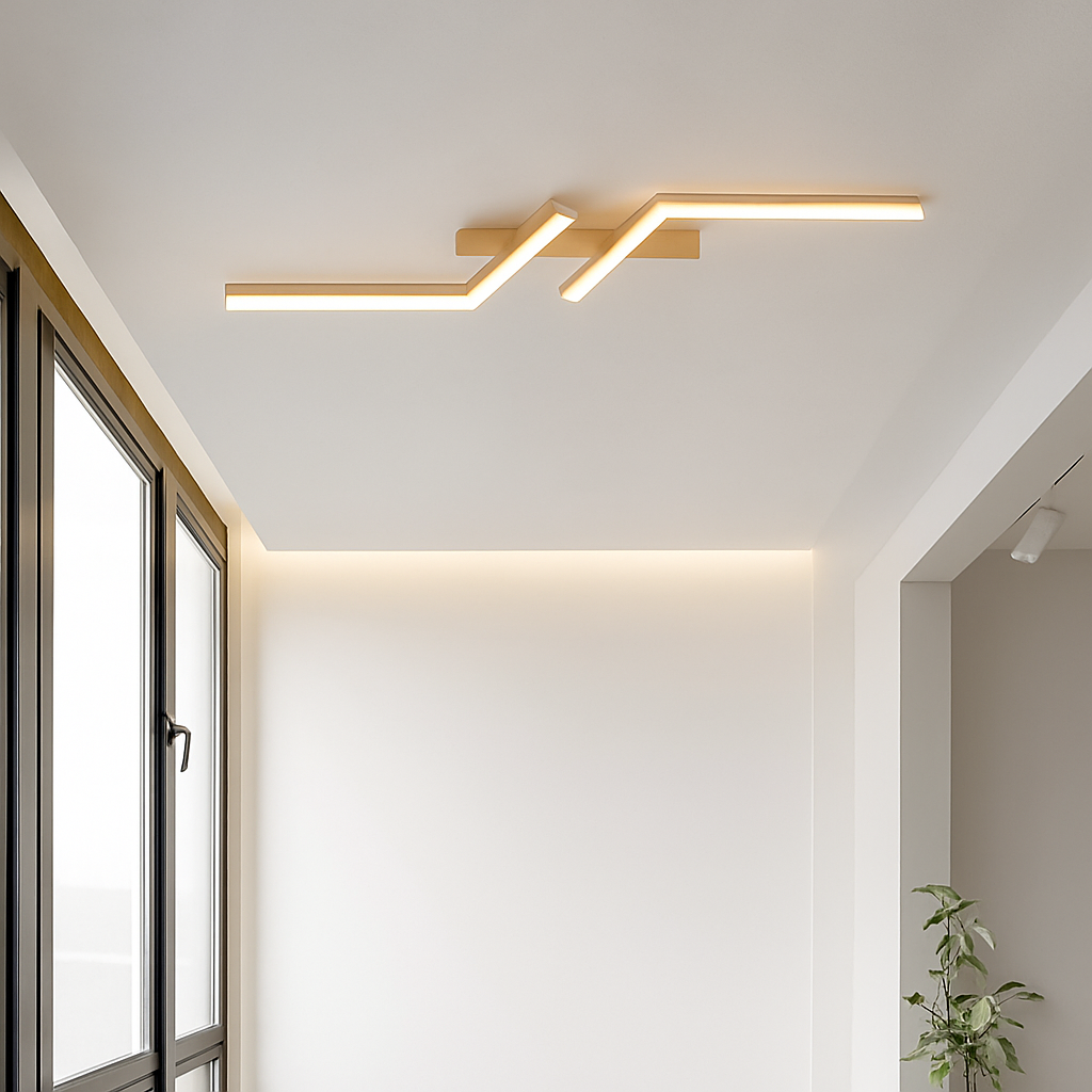 Plafonnier — Moderne LED Ligne Plafonnier moderne Salon Salle À Manger Chambre Principale Étude Luminaire Or Noir Plafonniers Éclairage