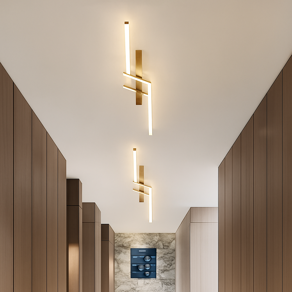 Plafonnier — Moderne LED Ligne Plafonnier moderne Salon Salle À Manger Chambre Principale Étude Luminaire Or Noir Plafonniers Éclairage