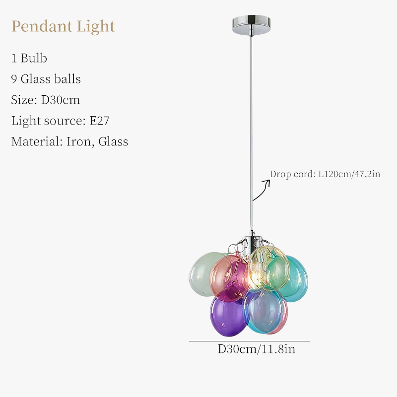 Suspension — Moonriver éclairage moderne créatif couleur lampes suspendues pour plafond boule de verre lustre salon suspension lumière chambre décor