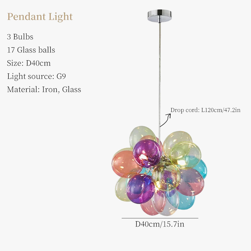 Suspension — Moonriver éclairage moderne créatif couleur lampes suspendues pour plafond boule de verre lustre salon suspension lumière chambre décor
